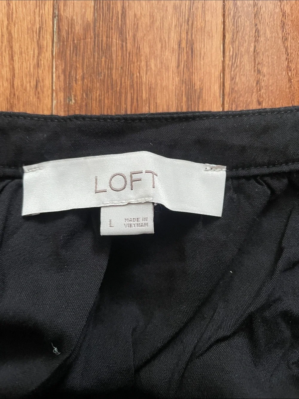 LOFT Black Tiered Midi Dress Women’s Sz Large - Picture 7 of 9